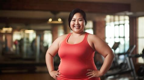 Premium Ai Image Wellness And Fitness For Plus Size Asian Women