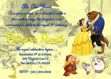 Beauty and the Beast Birthday Party Invitation Ideas ...