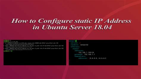 How To Configure Static Ip Address In Ubuntu Server 1804 Lts