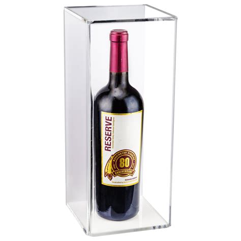 Deluxe Acrylic Wine Bottle Display Case With White Back And Wall Mount A017 Wb