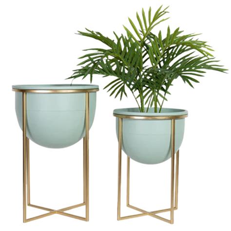 Metal Planter Stand Set (2)- L 34x34x47h cm - Tegh Decor