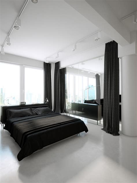 There are some that are totally it is a good idea to add a dark gray carpet in this bedroom that made the area appear more beautiful. Black And White Bedroom Interior Design Ideas