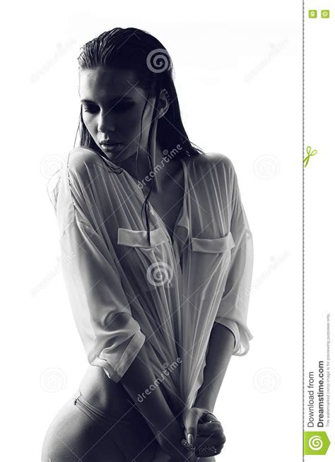 Model In Wet T Shirt Stock Image Image Of People Girl 70642895