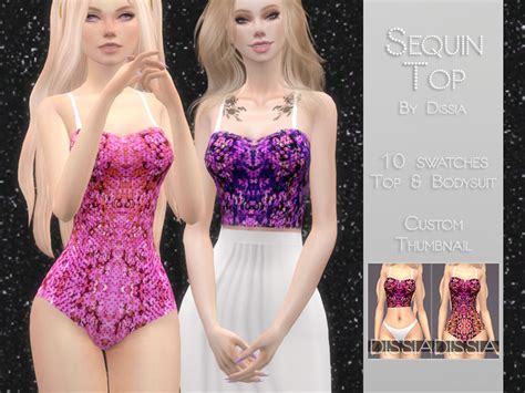 Sequin Top And Bodysuit The Sims 4 Catalog
