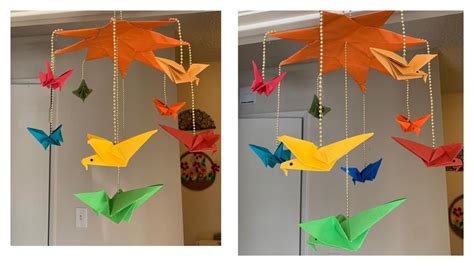 Paper Bird Home Decor Origami Bird Hanging Youtube