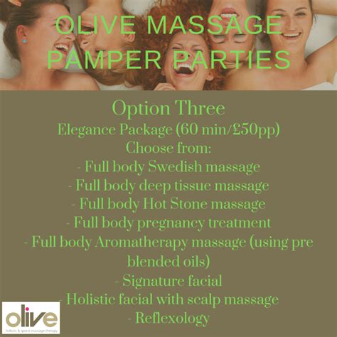 Pamper Parties Olive Massage