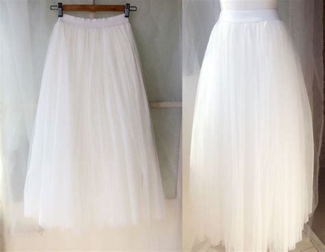 WHITE Long Tulle Skirt White Wedding Tulle Skirt Plus Size White Tulle