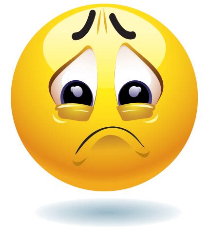 The front view of a crying person with tears streaming down his face. Free Funny Emoticon Facebook: About to Cry