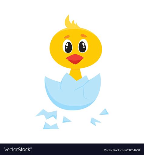 Cartoon Cute Chick Character Hatching Royalty Free Vector
