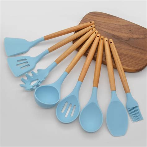 Silicone Cooking Utensils 9 Pieces Nonstick Kitchen Tool Set With