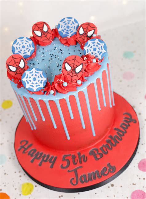 Spider Man Inspired Chocolate Drip Cake Cakey Goodness
