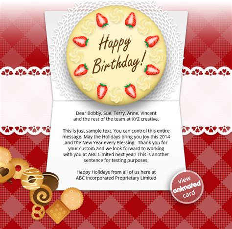 Corporate Birthday Cards Corporate Birthday Card White Confetti