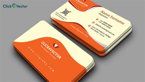 Orange Abstract Business Card Design Free Template Photo 353
