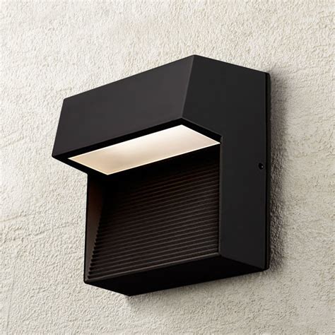 Modern Black Led Outdoor Wall Light With Frosted Shade 3000k 138lm