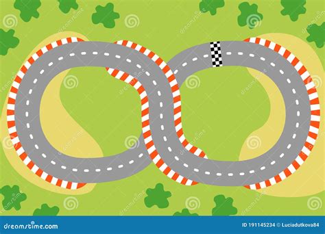 Race Track Circuit Map Banner Vector Illustration