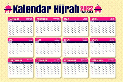 Kalendar Islam 2022 1443h And Tarikh Tarikh Penting Dalam Islam