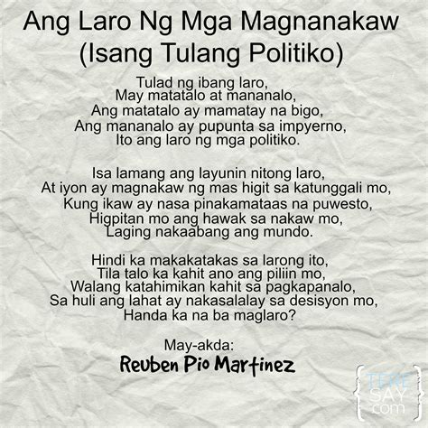 Halimbawa Ng Mga Tagalog Na Tula Filipino Poem About Childhood Memories