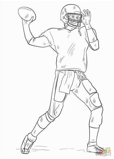 American football uses a grid iron field which is different from the soccer football field and the ball used to be made of this page has pictures of american high school, college and nfl kinds of players. Football Player Coloring Pages | Football coloring pages ...