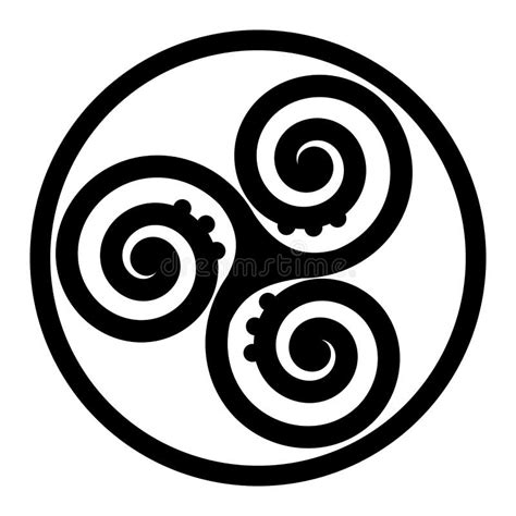 Triskelion Symbol Icon In A Black Circle Stock Illustration
