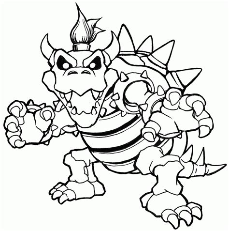 Bowser Coloring Pages Free Coloring Home
