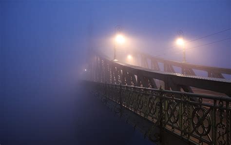 Gray Steel Bridge Architecture Budapest Bridge Mist Hd Wallpaper