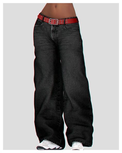 👖 Low Waist Loose Baggy Denim Pants 👖 Backtrack Sims 4 Sims 4