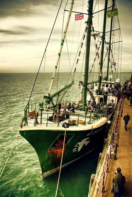 The Greenpeace Ship Rainbow Warrior Which Is Moored At Southend Pier