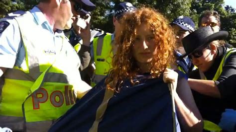 Occupy Melbourne Tent Monster Forcibly Stripped To Her Underwear By Police
