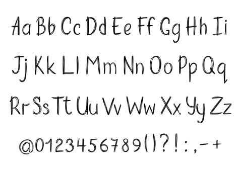 Alphabet In Sketchy Style Vector Handwritten Pencil Letters Numbers