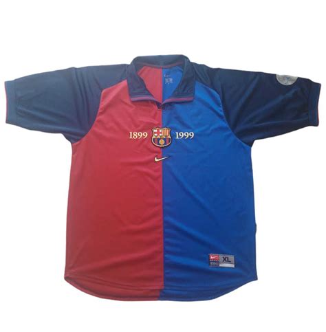 Vintage Barcelona Spain 19992000 Centenary Home Football Shirt Jersey