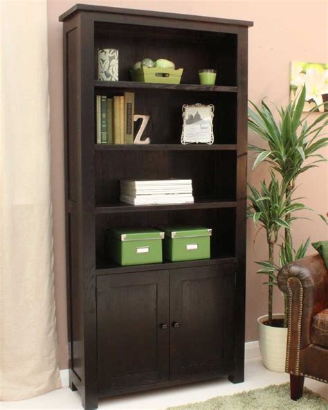 Large Dark Wood Bookcase Cupboard This Versatile Large Bookcase With