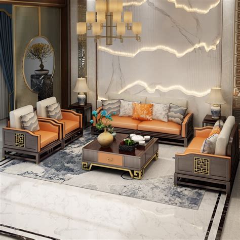 Leather Sofa Set Living Room Furniture Divano Minimalist