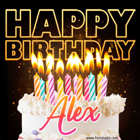 Alex Animated Happy Birthday Cake GIF For WhatsApp Funimada Com