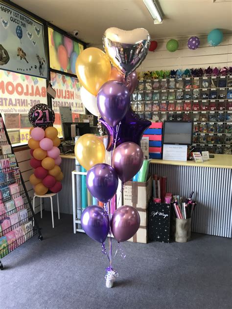 Bunch Of 8 Helium Balloons Bouquet With 18 Inch Foil Balloons The