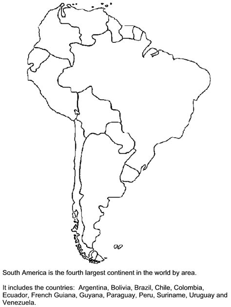 Printable Southamerica Countries Coloring Pages Coloringpagebook