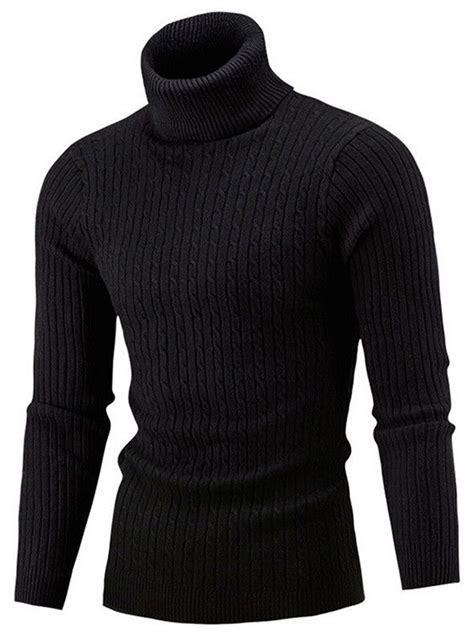 One Opening Mens Fashion Warm Knitted Turtleneck High Neck Sweater