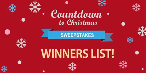 Daily Countdown To Christmas Sweepstakes Winners Surveypolice Blog
