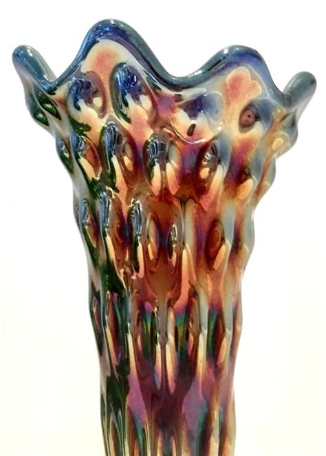 Pair Of Antique American Art Glass Rustic Vases For Sale At 1stdibs
