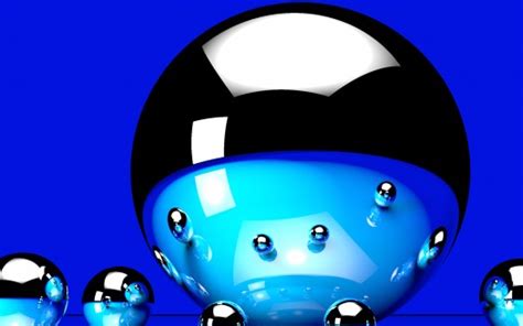 3d Ball Blue Digital Art Reflection Sphere Hd Abstract Wallpapers Hd