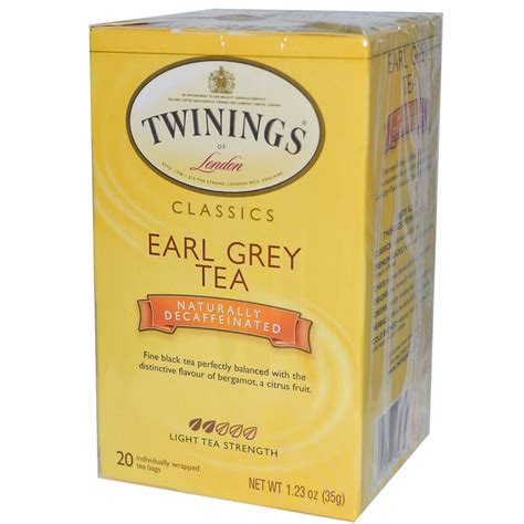 Twinings Classics Earl Grey Naturally Decaffeinated 20 Tea Bags 123 Oz 35 G Iherb