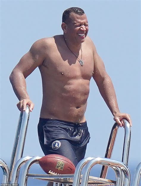 alex rodriguez soaks up the sun with a bevy of bikini clad beauties in st