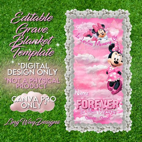 Pink Minnie Mouse Angel Heaven Butterfliesgrave Blanket Etsy