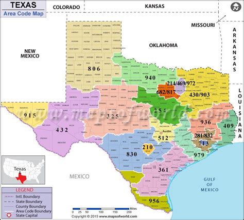 Texas Area Codes Map Time Zones Map World