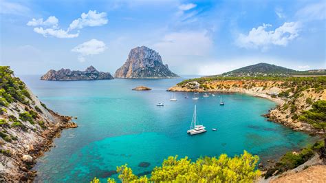 Spain Island Ibiza Balearic Islands Archipelago In The Mediterranean Sea Yacht Coast