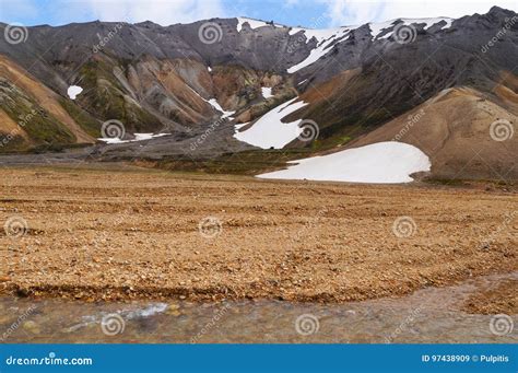 Valley Of National Park Landmannalaugariceland Stock Image Image Of