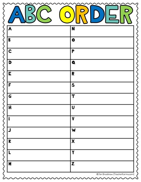 Why Teaching Abc Order Is Important Freebies — Teacher Karma Abc