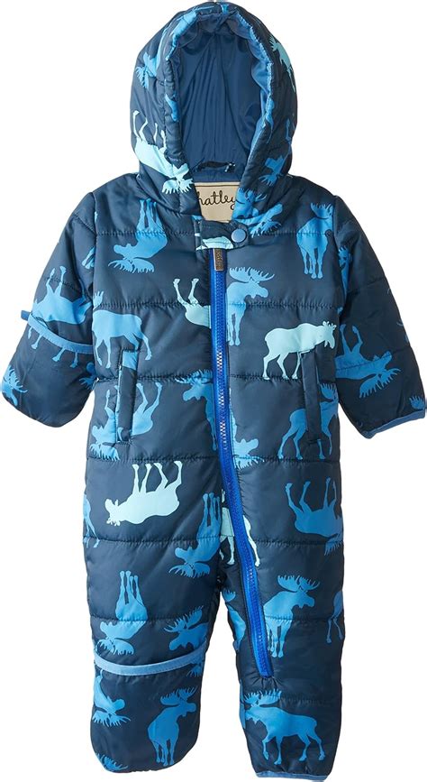 Hatley Baby Boys Infant Polyester Bundler Moose Snowsuit Blue 18 24