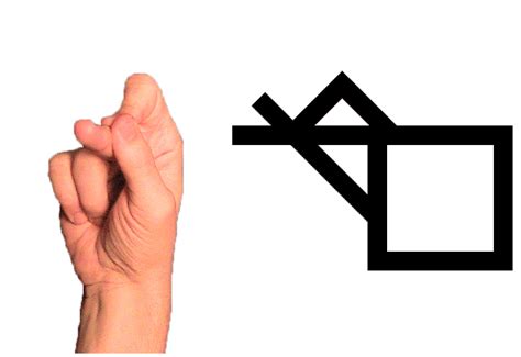 Signwriting Symbols Group 3 Middle Thumb Angle Out Index Crossed