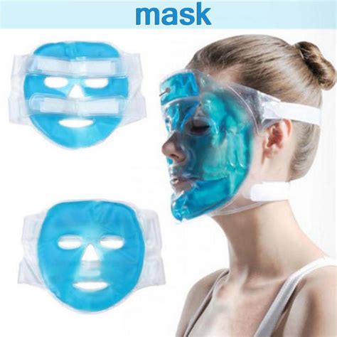 1 Pcs Cold Gel Face Mask Ice Compress Blue Full Face Cooling Mask