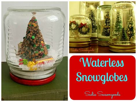 Diy Waterless Snow Globe In A Vintage Glass Jar Christmas Thoughts